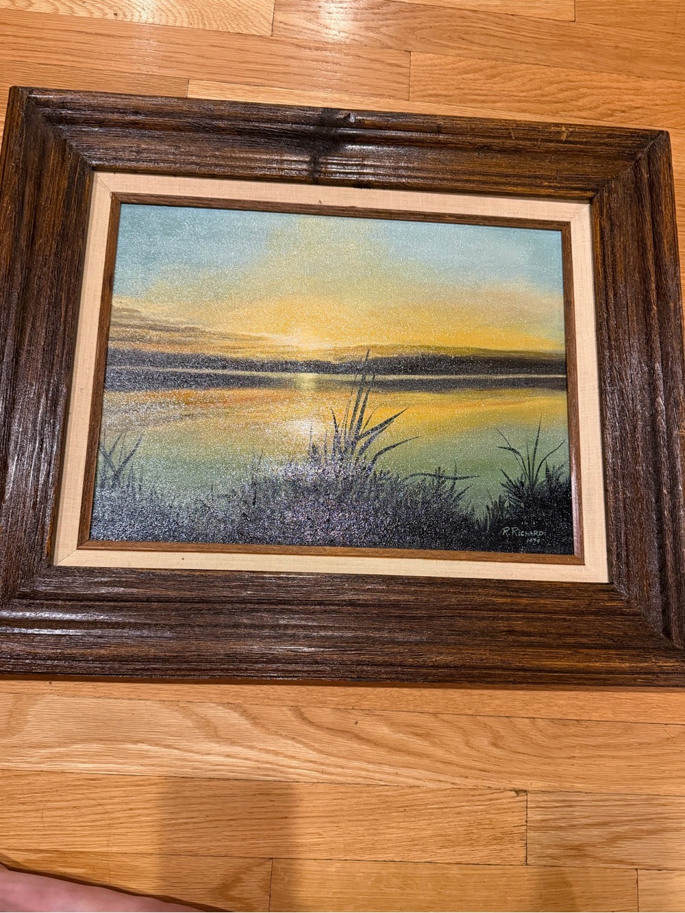 Original Oil Painting of Sunset Pond Landscape